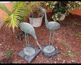 Pair of Metal Herons