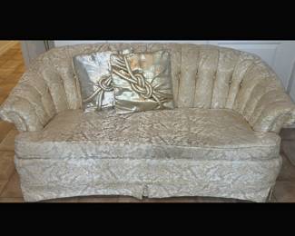 Cute Little Vintage Hollywood Glam Settee, Needs a bit of cleaning