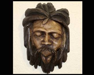 Small Carved Wooden Face Bob Marley?