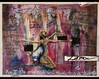 Signed Landon Richmond Litho. Landon Richmond AKA Knownotruth, is a new artist and becoming more well known,  Titled "With No Other Choice We Accept Our Fate"