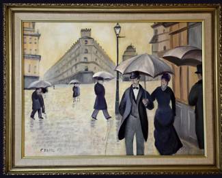 Christiane Belle's Rendition of Gustave Caillebotte's "Paris Street Rainy Day"