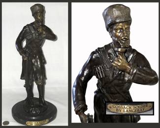 Bronze Cossack Soldier by Lanceray; What a Handsome Fellow! 