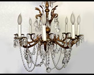 Chandelier with Lots of Glass Prisms