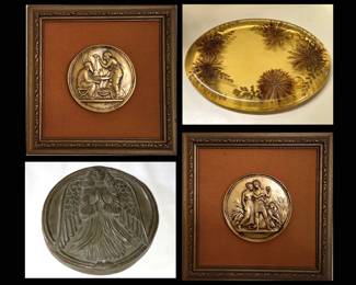 Plaques and Lucite Trivet 