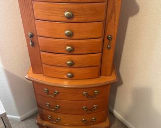 Oak jewelry cabinet