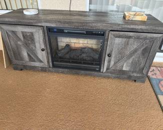 Electric fireplace cabinet with heat and blower