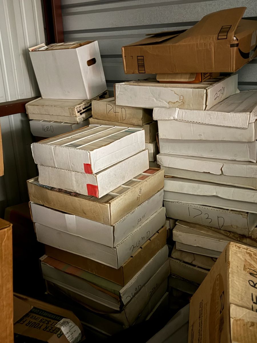 Boxes of vintage baseball cards