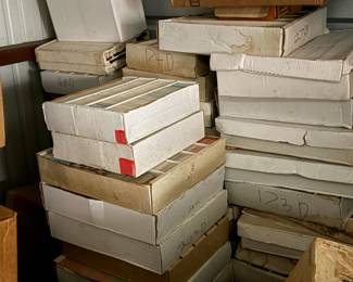 Boxes of vintage baseball cards