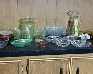Depression Glass, Uranium Glass, Vintage Glass