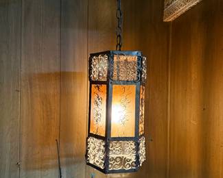 MCM Vintage Gothic Spanish Revival Swag Hanging Light