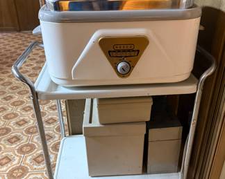 Vintage Metal Cart, Electric Roaster