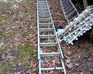 36 foot extension ladder and some picket fence pieces