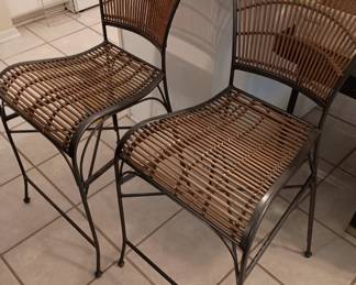 Vintage rattan bar stools (2)