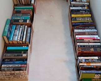 Hundreds of books from all genres. Well travelled couple with varied tastes.