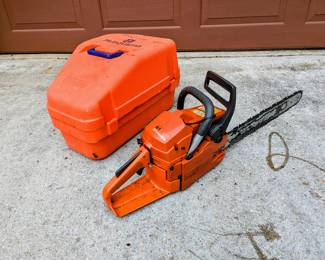 Husquevarna chain saw and carrying case