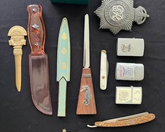 vintage letter openers, lighters etc.
