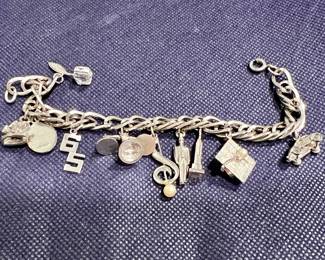 1965 charm bracelet with for Sterling charms