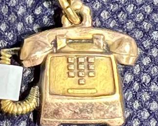 Vtg.  10 K gold filled Illinois Bell telephone charm