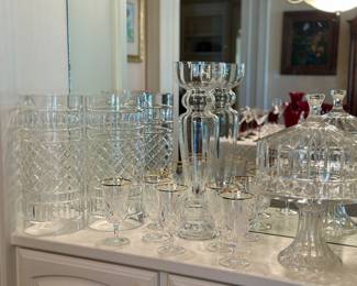 Who knew that a crystal cake plate & cover could turn into a punch bowl?