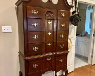 Cherry finish chest on chest