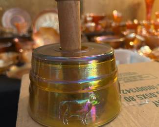 Rare carnival glass butter mold