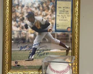 Fergie Jenkins Autographed Photo and Ball