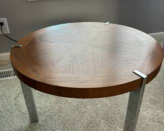 Lane Wood and Chrome MCM Accent Side Table