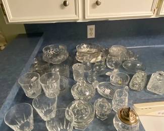 Large Collection and Variety of Vintage Crystal & Lead Crystal Pieces (Waterford, Baccarat, Anchdor Hocking, Wm Yeoward, Krosno, American Brilliant and more!)