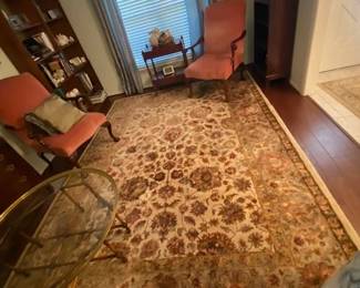 Traditional Oriental Style Area Rug, 100% Wool, Botanical Motif w/Warm Earth Tones, 11' x 8' 