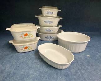 Vintage Corningware - Various sizes, "Blue Cornflower",  "Wildflower" and French White
