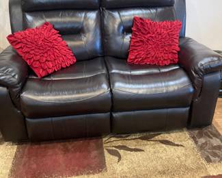 Vinyl recliner loveseat