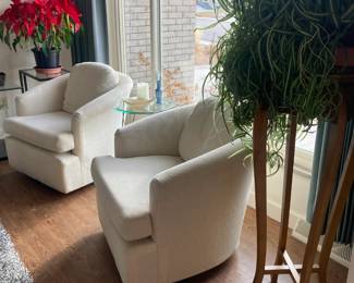 White swivel chairs