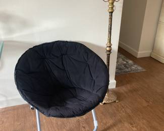 Folding camp chair, hand made hat rack