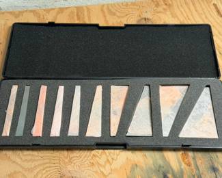 10-piece Anytime Tools angle block gauge set in a black plastic case
