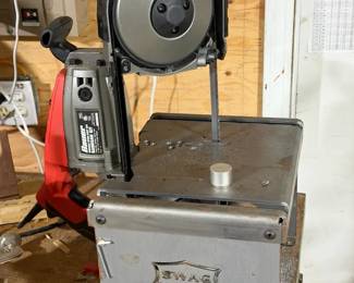 Bauer Deep Cut Variable Speed Band Saw mounted on a SWAG Portaband Table
