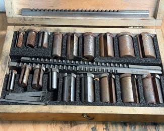 Hassay-Savage keyway broach set in a wooden case
