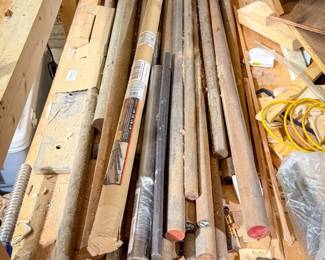 Large Collection of Milling Metal Rods - Most Around 5ft Long
