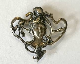 Sterling Silver Art Nouveau Brooch
