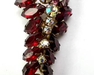 Vintage Red Austrian Crystal Brooch