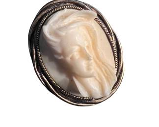 Vntg KJL (Kenneth Jay Lane) Cameo Brooch