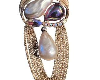 Vntg Miriam Haskell Brooch