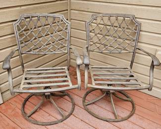 Metal swivel patio chairs
