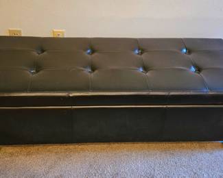 Leather bench with storage