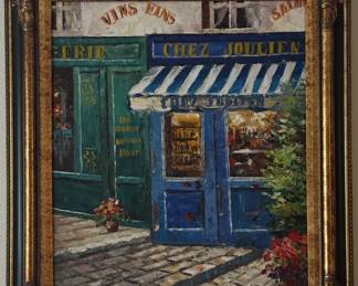 Paris street scene framed print/painting