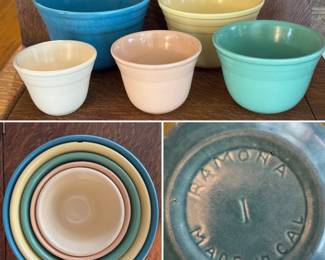 Ramona Pottery, CA - vintage mixing bowl set