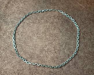 Vintage Men’s Mexican Sterling Silver 925 Battleship Link Necklace