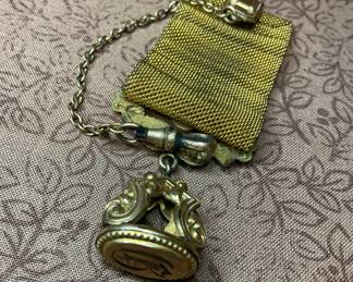 Victorian Watch Fob with Wax Seal Monogram “G”