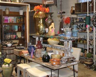 glass top table beautiful bench with more of our teasures