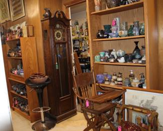 another look at the high chair and the other grand father clock