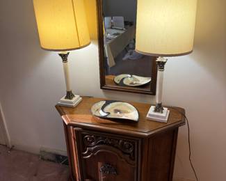 2 vintage marble base lamps.
